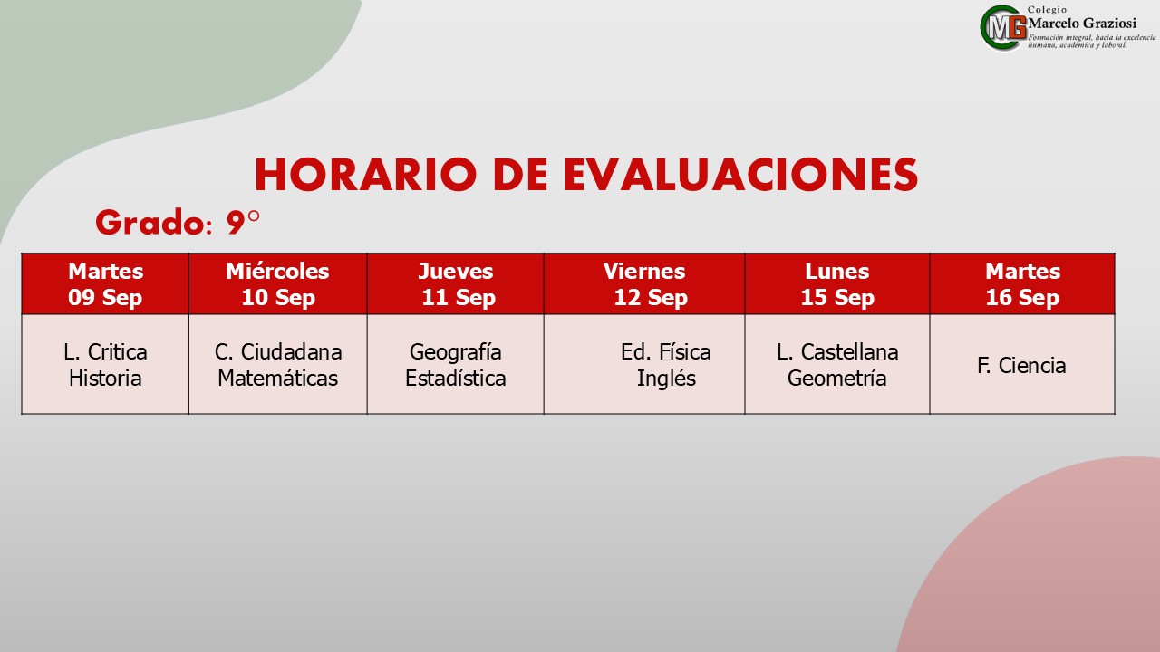 evaluaciones 3 noveno 2025